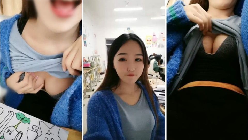 极品大学校花【身高176小学妹】课堂上脱裤子露奶！紧张刺激差点被发现，回宿舍拉上蚊帐露出一线天鲍鱼和粉嫩咪咪